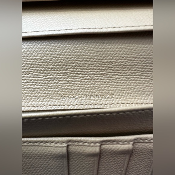 Chanel Coco button Leather flap long bifold wallet beige cream color EUC - Picture 8 of 14